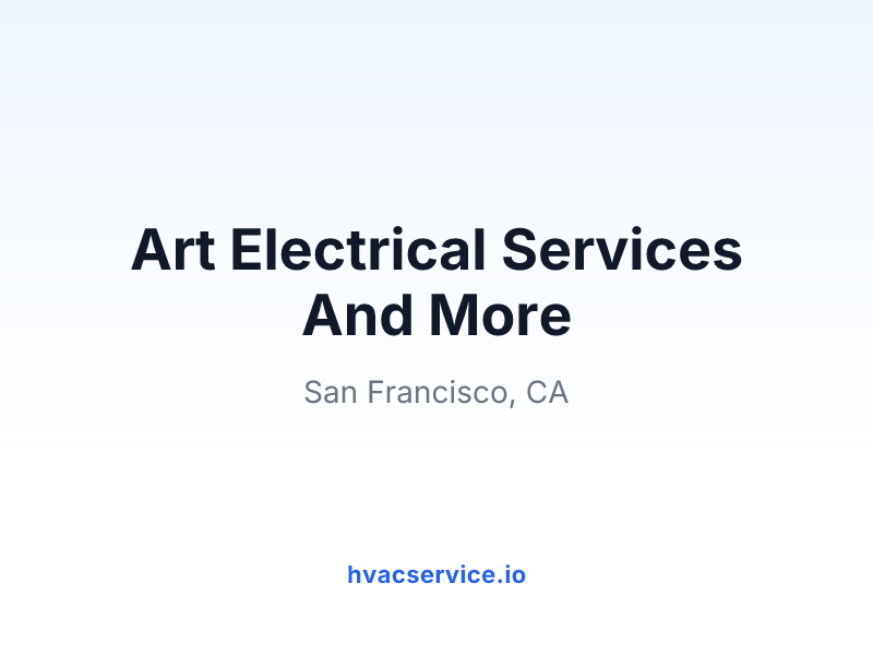 Art Electrical Services And More