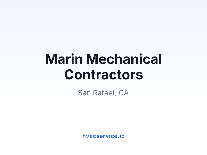Marin Mechanical Contractors