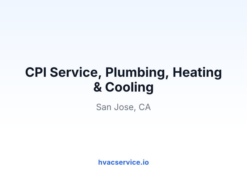 CPI Service, Plumbing, Heating & Cooling
