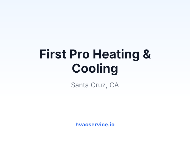 First Pro Heating & Cooling