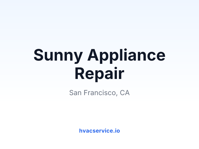 Sunny Appliance Repair