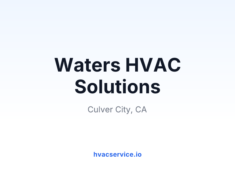 Waters HVAC Solutions