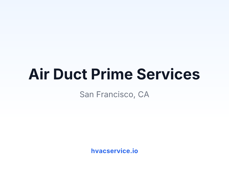 Air Duct Prime Services