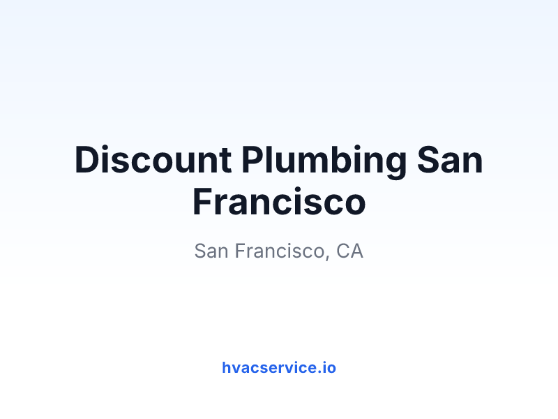 Discount Plumbing San Francisco