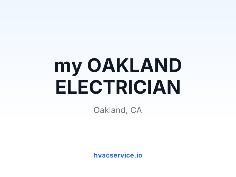 my OAKLAND ELECTRICIAN