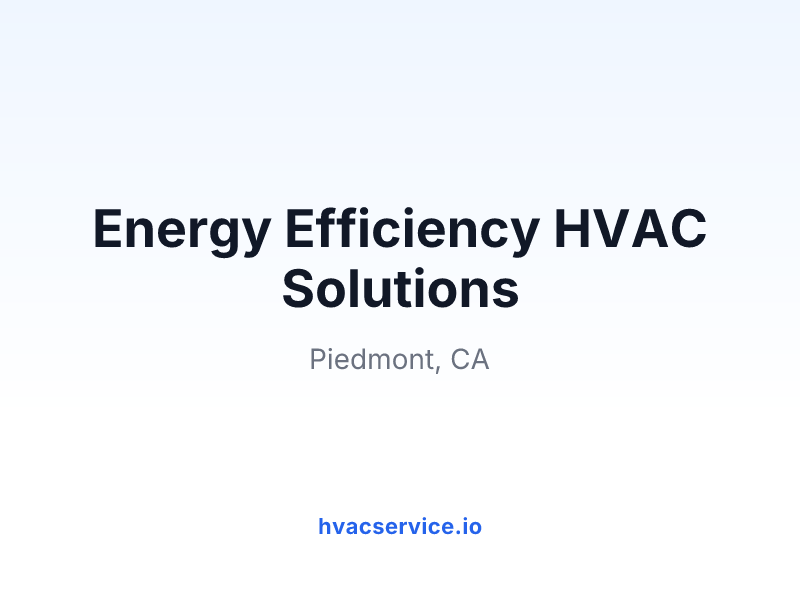Energy Efficiency HVAC Solutions
