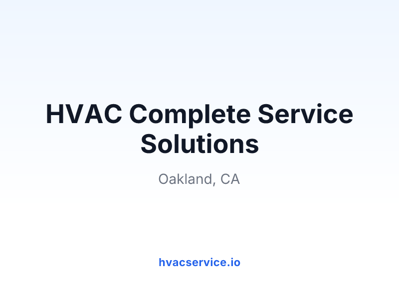 HVAC Complete Service Solutions