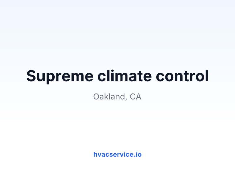 Supreme climate control