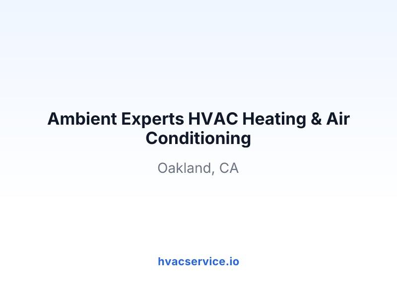 Ambient Experts HVAC Heating & Air Conditioning