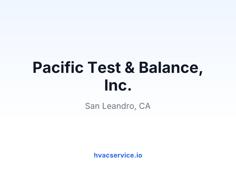 Pacific Test & Balance, Inc.