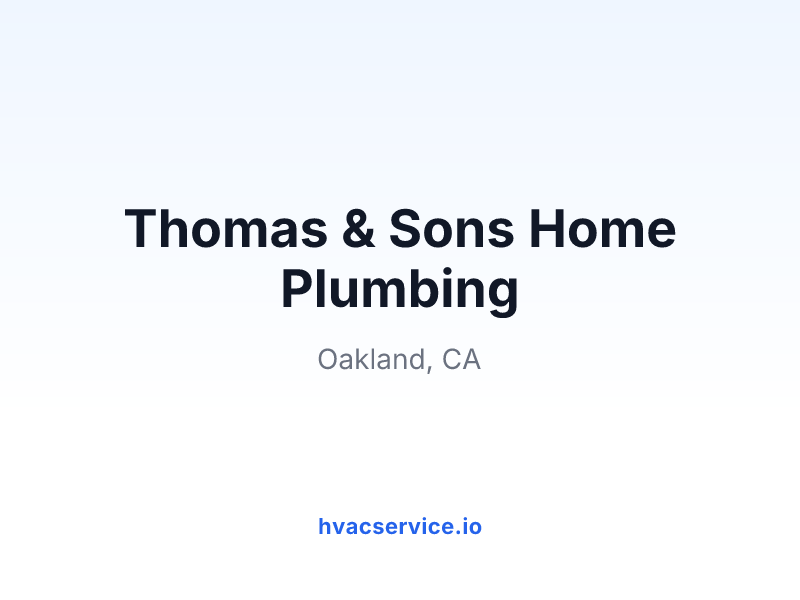 Thomas & Sons Home Plumbing