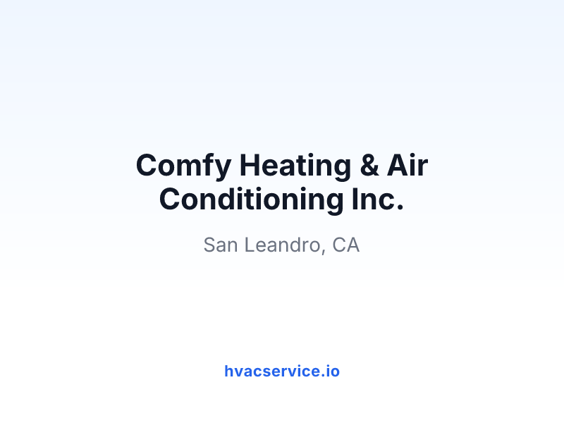 Comfy Heating & Air Conditioning Inc.