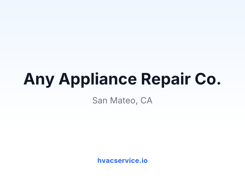 Any Appliance Repair Co.