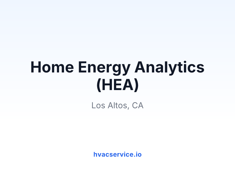 Home Energy Analytics (HEA)