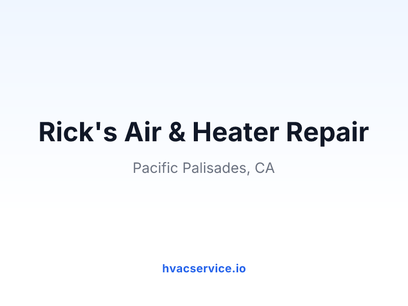 Rick's Air & Heater Repair