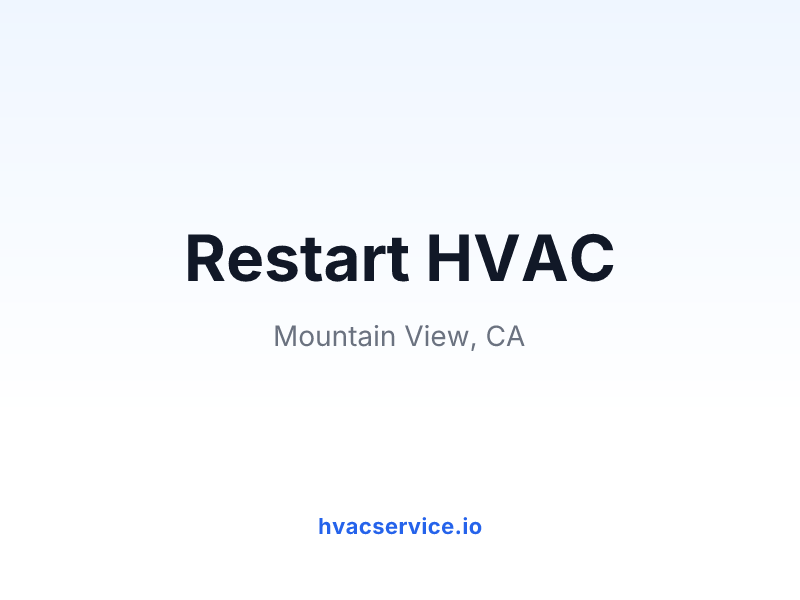 Restart HVAC