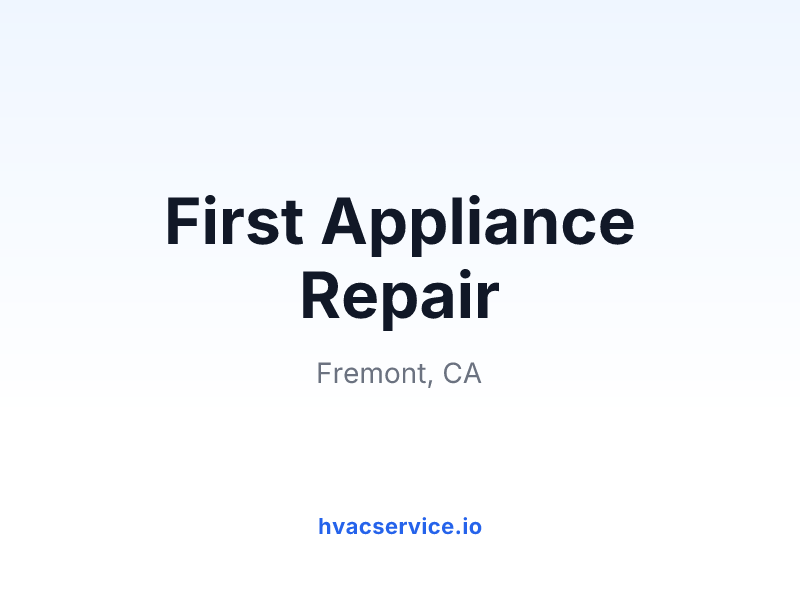 First Appliance Repair