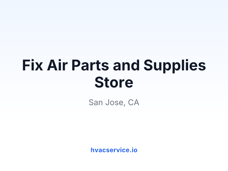 Fix Air Parts and Supplies Store