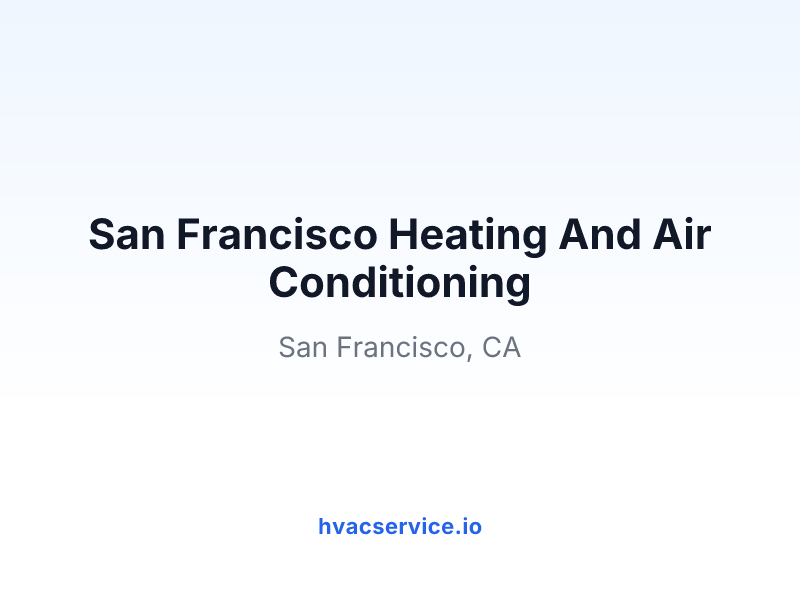 San Francisco Heating And Air Conditioning