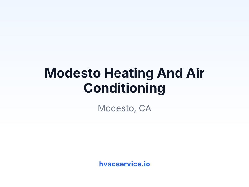 Modesto Heating And Air Conditioning