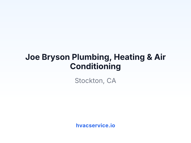 Joe Bryson Plumbing, Heating & Air Conditioning