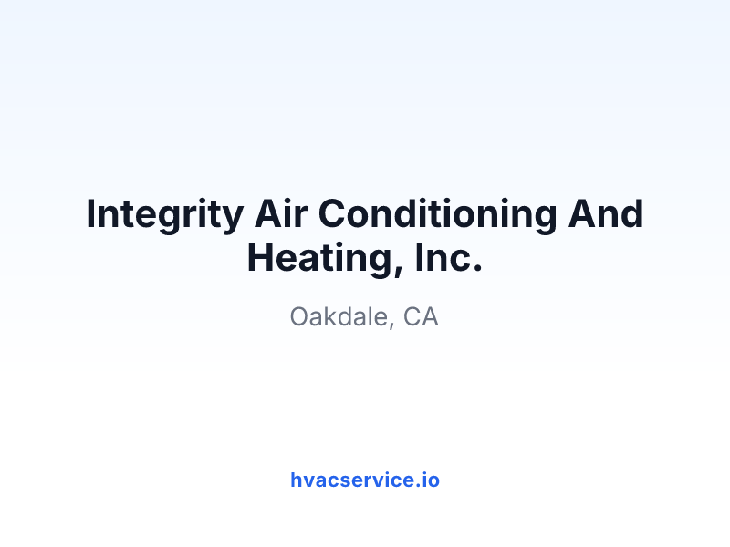 Integrity Air Conditioning And Heating, Inc.