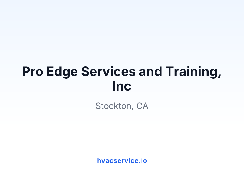 Pro Edge Services and Training, Inc