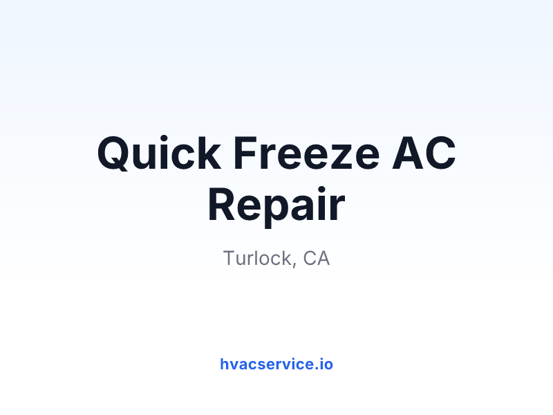 Quick Freeze AC Repair