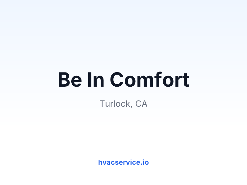 Be In Comfort