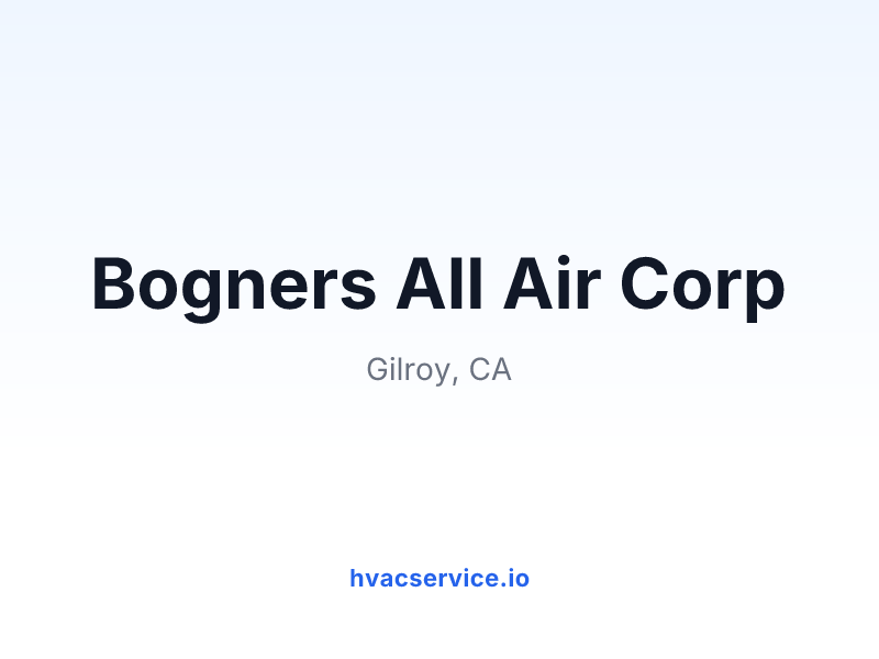 Bogners All Air Corp
