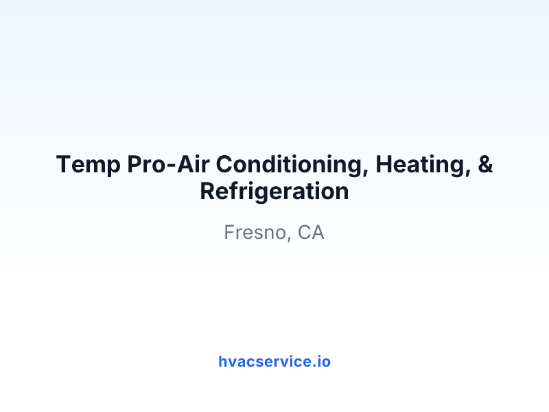 Temp Pro-Air Conditioning, Heating, & Refrigeration