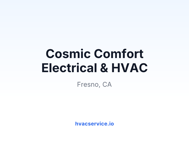 Cosmic Comfort Electrical & HVAC
