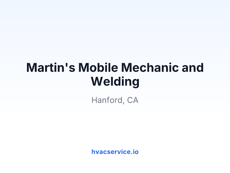 Martin's Mobile Mechanic and Welding