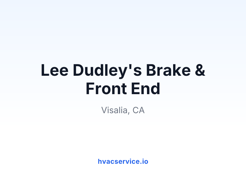 Lee Dudley's Brake & Front End