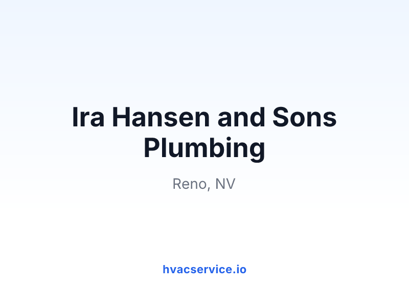 Ira Hansen and Sons Plumbing