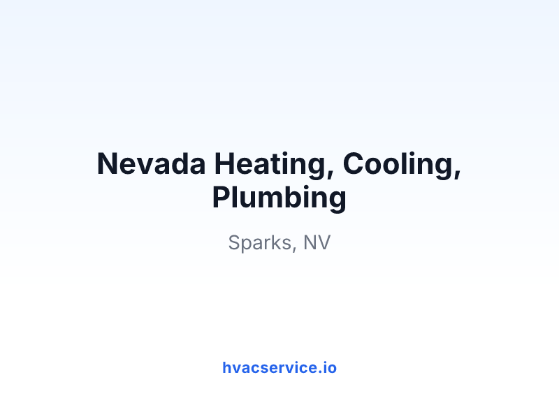 Nevada Heating, Cooling, Plumbing