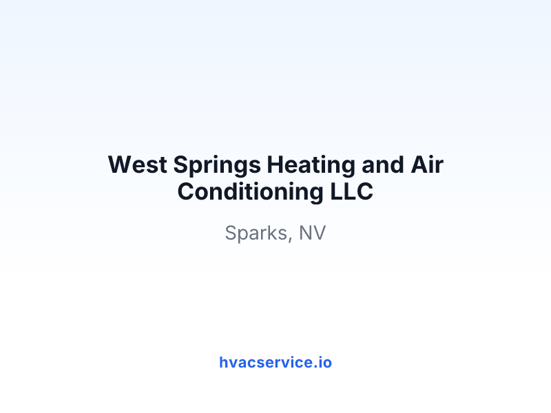 West Springs Heating and Air Conditioning LLC
