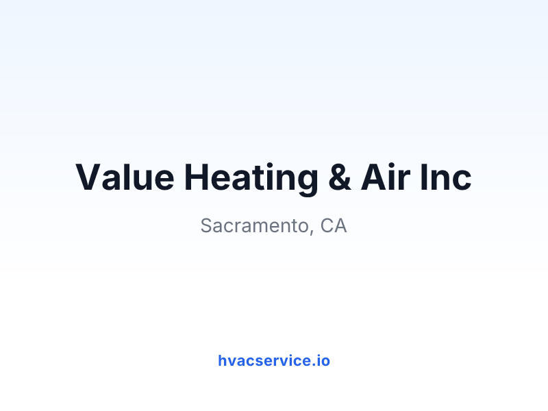 Value Heating & Air Inc
