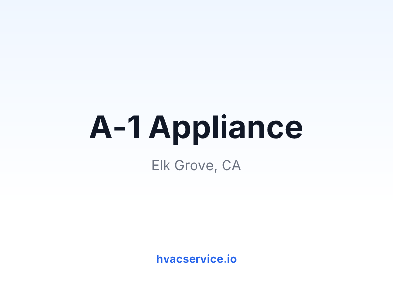 A-1 Appliance