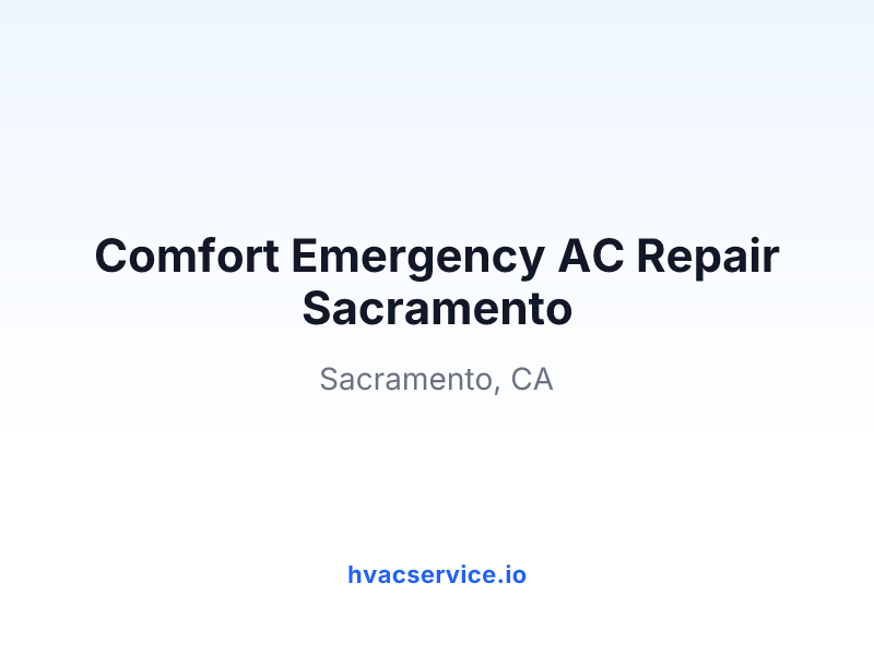 Comfort Emergency AC Repair Sacramento