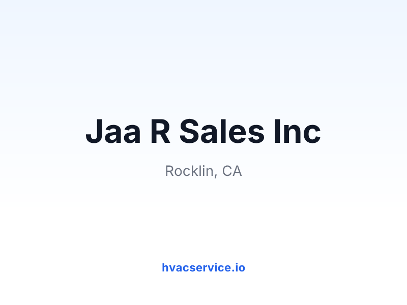 Jaa R Sales Inc