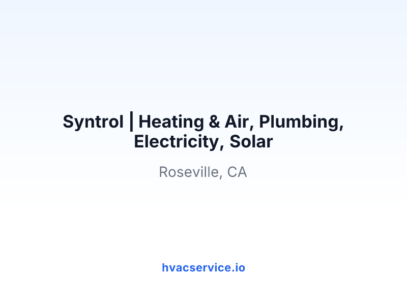 Syntrol | Heating & Air, Plumbing, Electricity, Solar