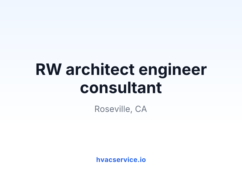 RW architect engineer consultant