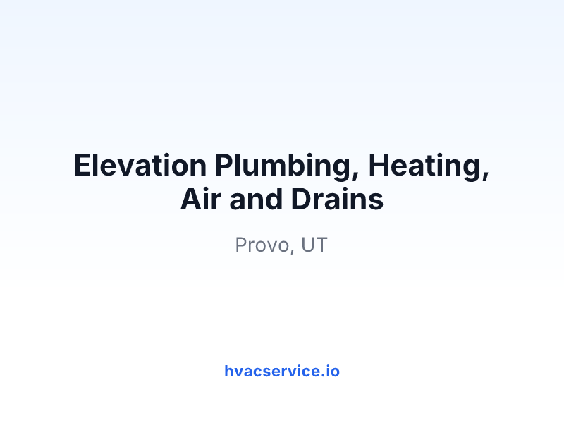 Elevation Plumbing, Heating, Air and Drains