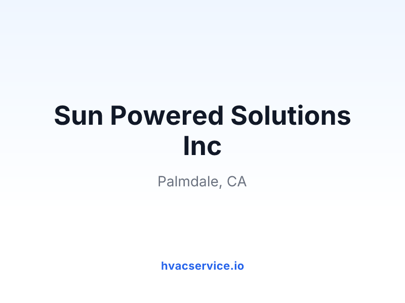 Sun Powered Solutions Inc