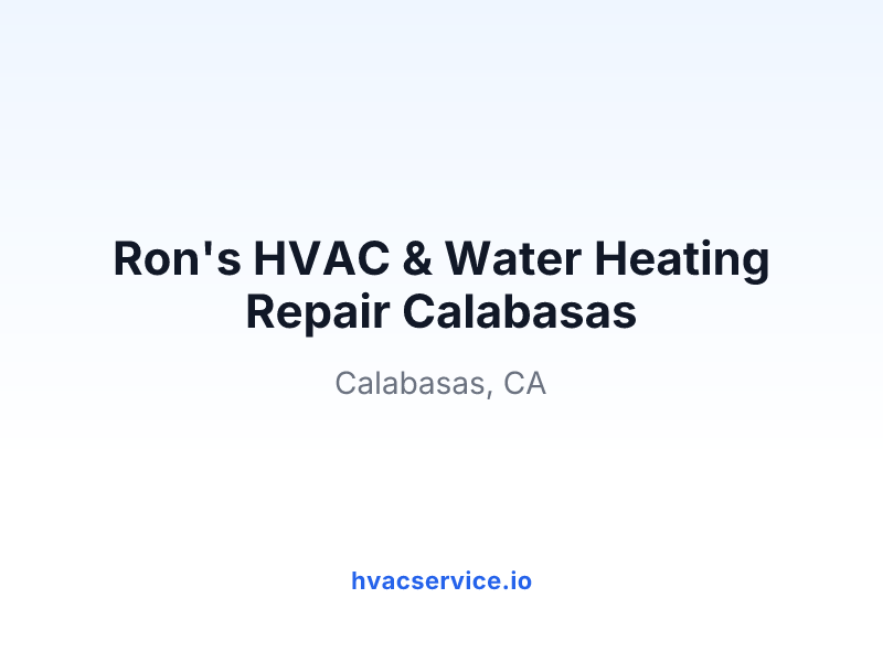 Ron's HVAC & Water Heating Repair Calabasas