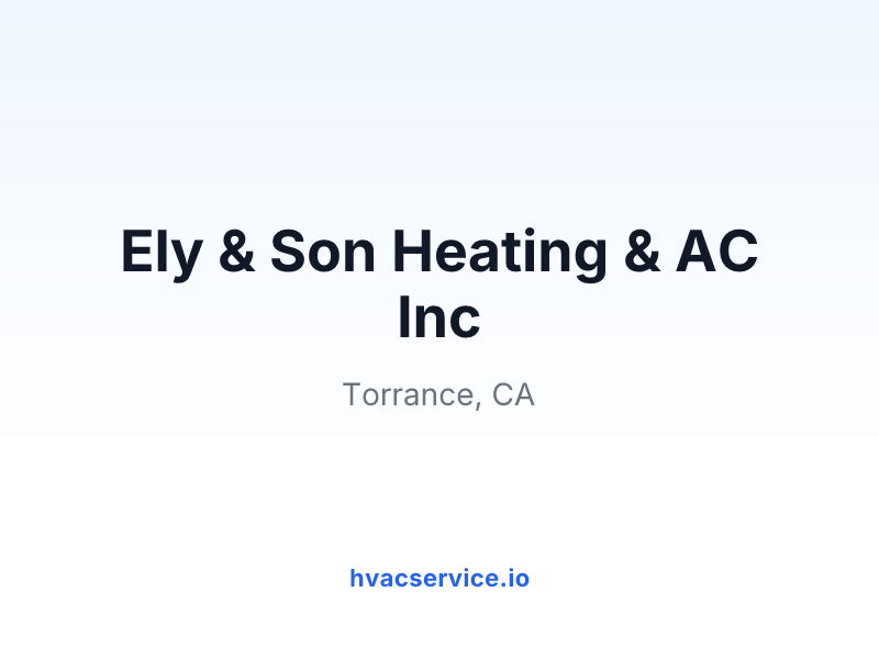 Ely & Son Heating & AC Inc