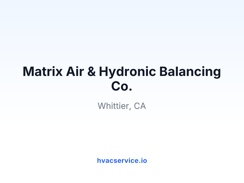 Matrix Air & Hydronic Balancing Co.