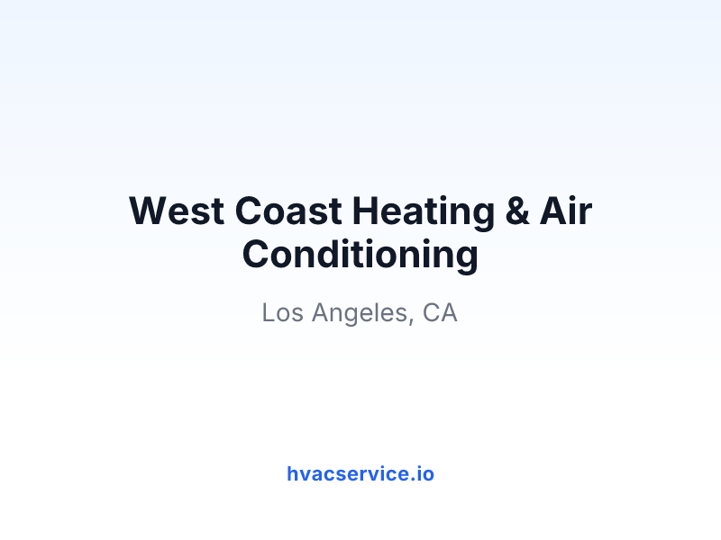 West Coast Heating & Air Conditioning