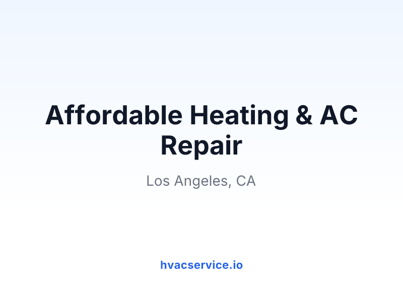 Affordable Heating & AC Repair